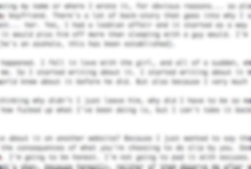 I Wrote A Popular Blog About My Affair, So My Boyfriend Is Truly Going To Be The Last To Know