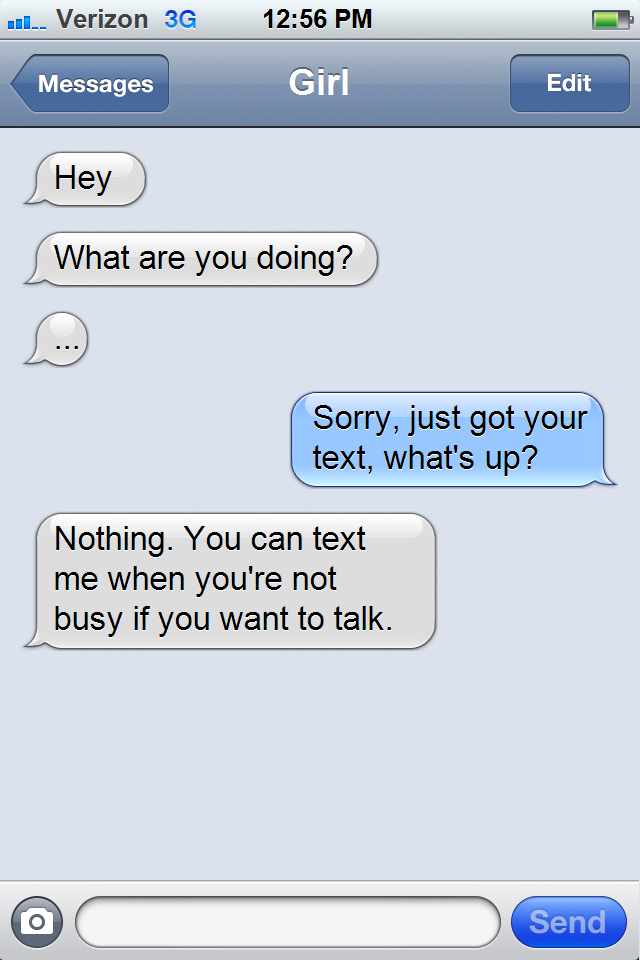 Texts Girls Send When They're Mad At You