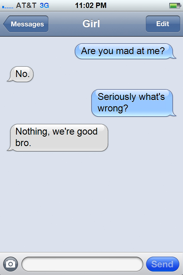 Texts Girls Send When They're Mad At You