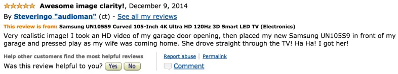 20 Hilarious Amazon Reviews Of The $119,999 Samsung TV