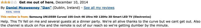 20 Hilarious Amazon Reviews Of The $119,999 Samsung TV