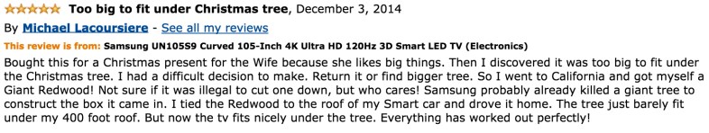 20 Hilarious Amazon Reviews Of The $119,999 Samsung TV