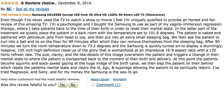 20 Hilarious Amazon Reviews Of The $119,999 Samsung TV