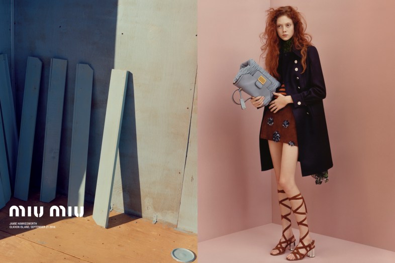 Miu Miu Resort 2015 campaign, shot by Jamie Hawkesworth.