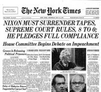 late july 74 july 24 nyt supreme court nixon tapes