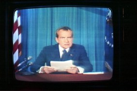 Nixon resigning on TV