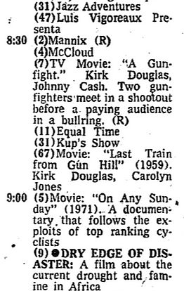 TV schedule aug 18 1974