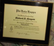 Phi Beta Kappa plaque