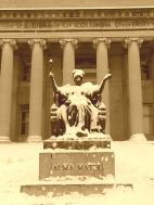 Columbia Alma Mater snow