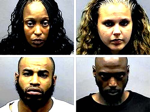 Clockwise from upper left: Lynn Coggins, Jessica Ermatinger, Kevin Huffman, James Randle. (Southfield Police Department) 