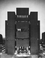 LIU humanities building at night