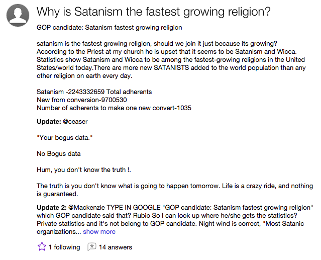 Screenshot via Yahoo Answers