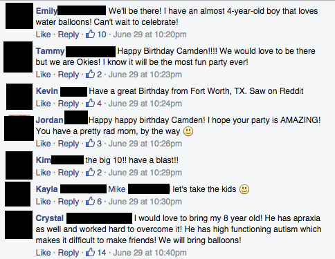 Facebook / Camden's 10th Birthday Party- An Open Invitation