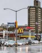 galaxy diner in rain