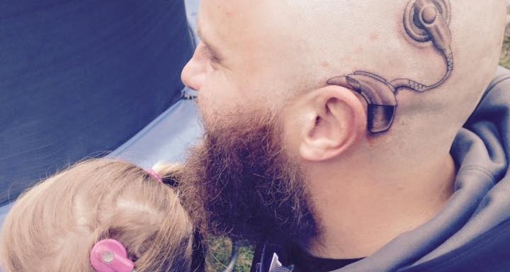 Awesome Dad Gets Implant Tattoo To Support His Deaf Daughter