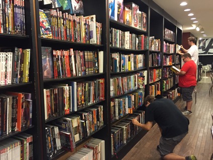 New Dimensions Comics in the CIII Mall. Photo by Chip Grossman. I tried to take a photo here on a Wednesday, but it was so crowded you couldn’t see the shelves.