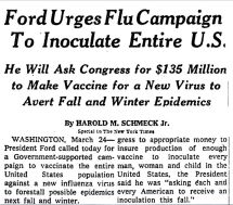 1976 ford urges flu vaccine