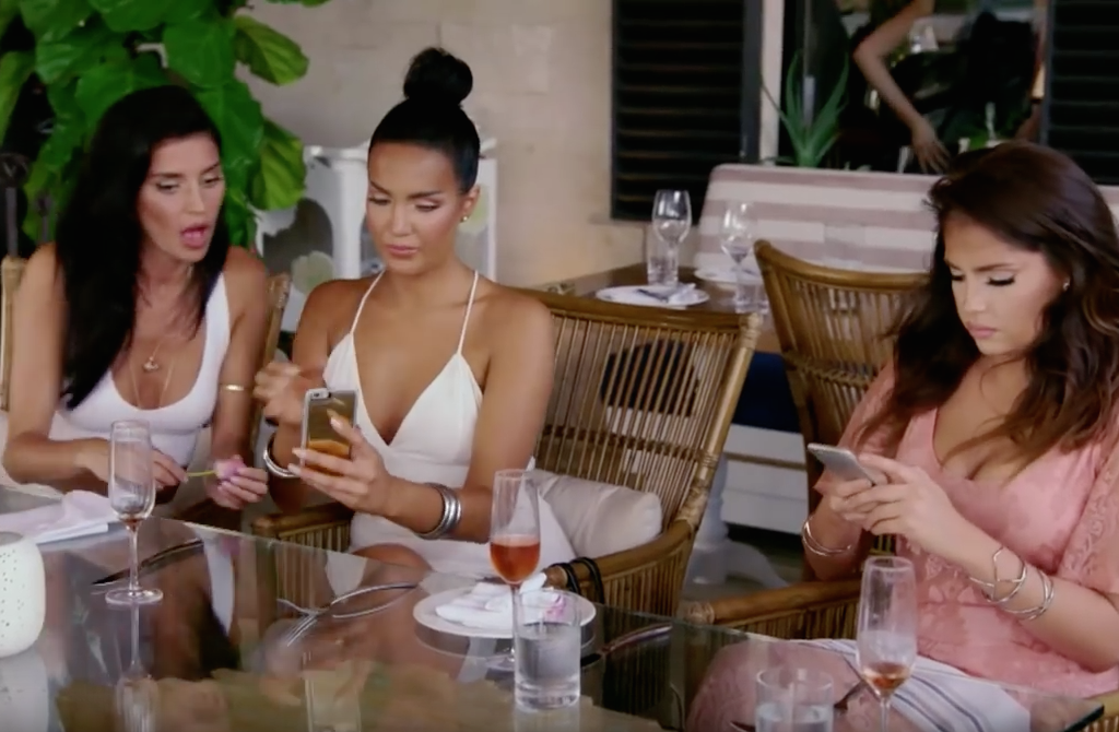 A scene from E!’s reality show WAGS: Wives and Girlfriends of Sports Stars. (YouTube) 