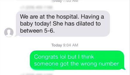 This Is What Happens When A Rando Gets Added To A Group Text About Someone Giving Birth (It’s Hilarious)