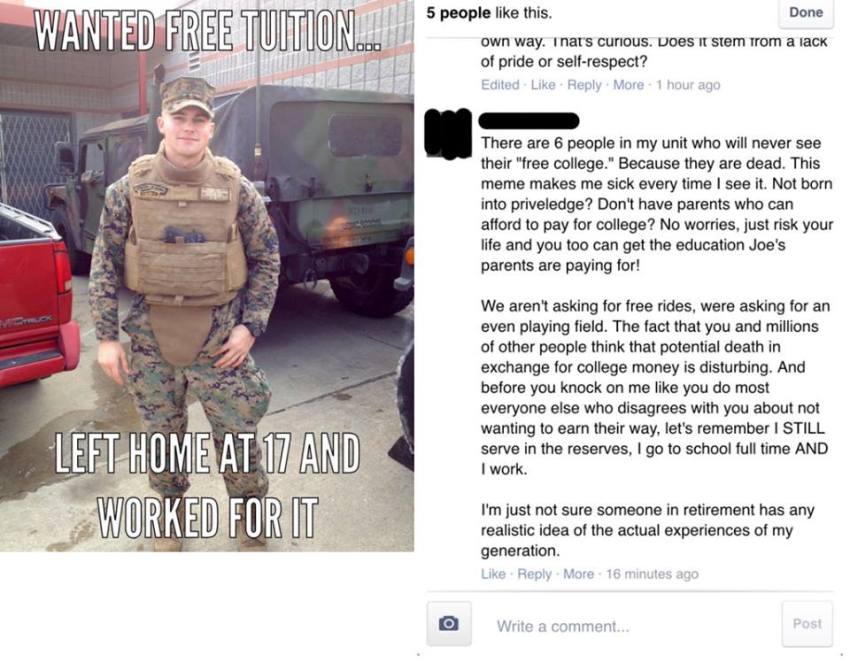 Soldier Tears Apart Right-Wing Argument That People Who Want Free College Should Join The Military