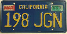 CA license plate 78