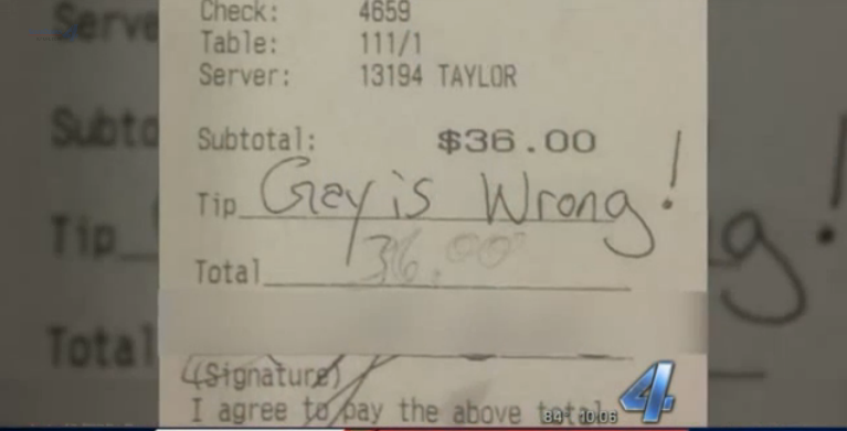 This Lesbian Waitress Was Left A Hateful Message Instead Of Tip