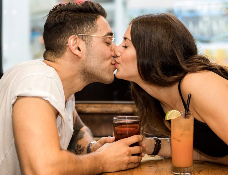 couple in love kissing