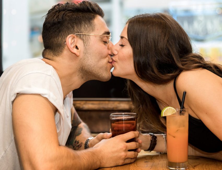 couple in love kissing