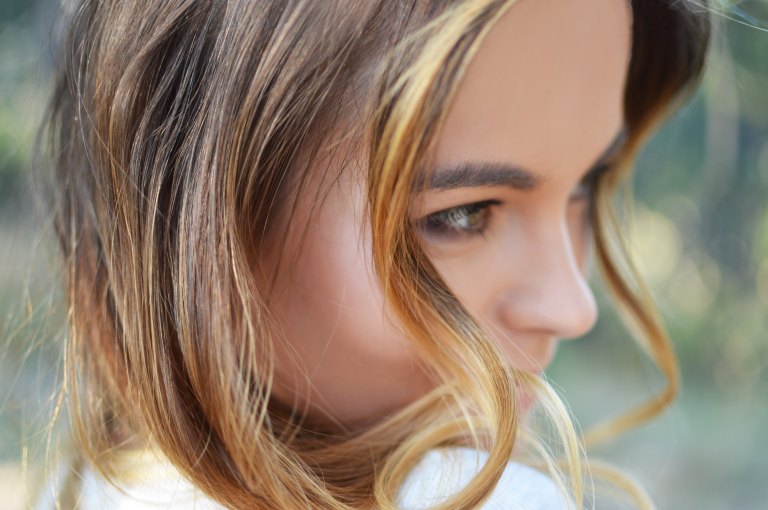 Young woman's face closeup