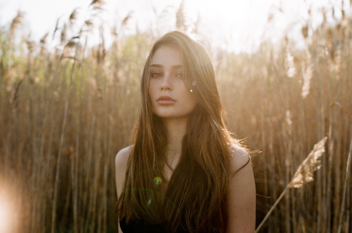 Natural girl in field 