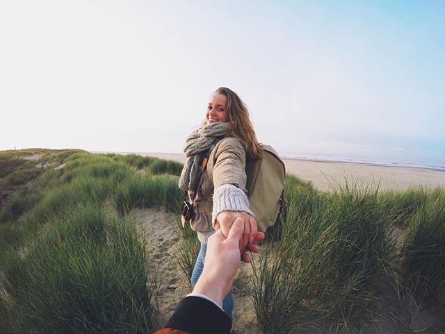 girl holding man's hand, happy couple, choose me