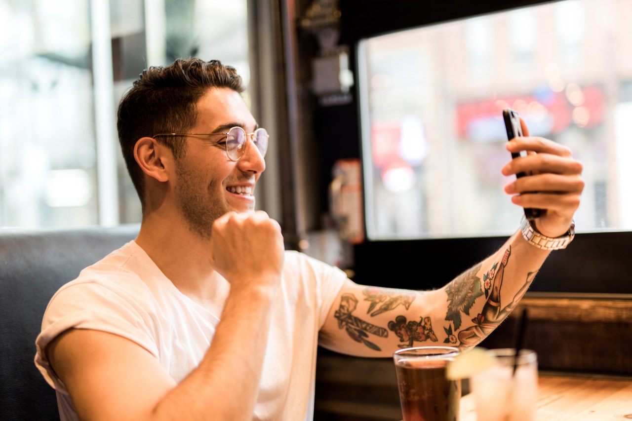 guy taking selfie