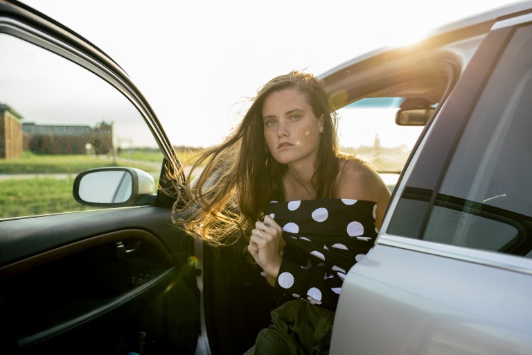 Girl in car