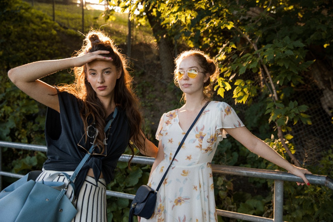 two friends in park