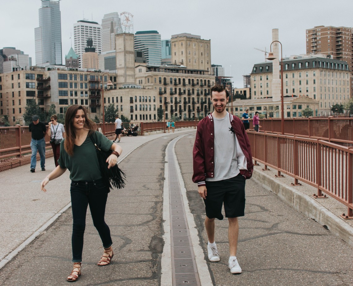 happy couple walking on the city, give yourself permission to love, love, realtionships