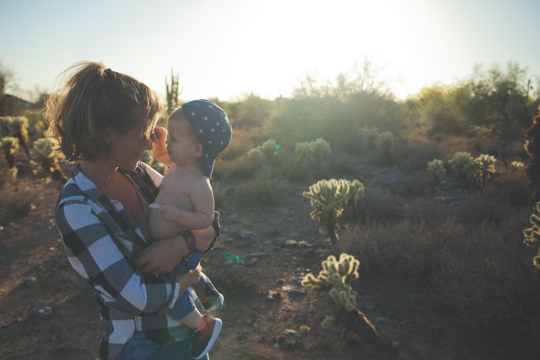 woman holding baby