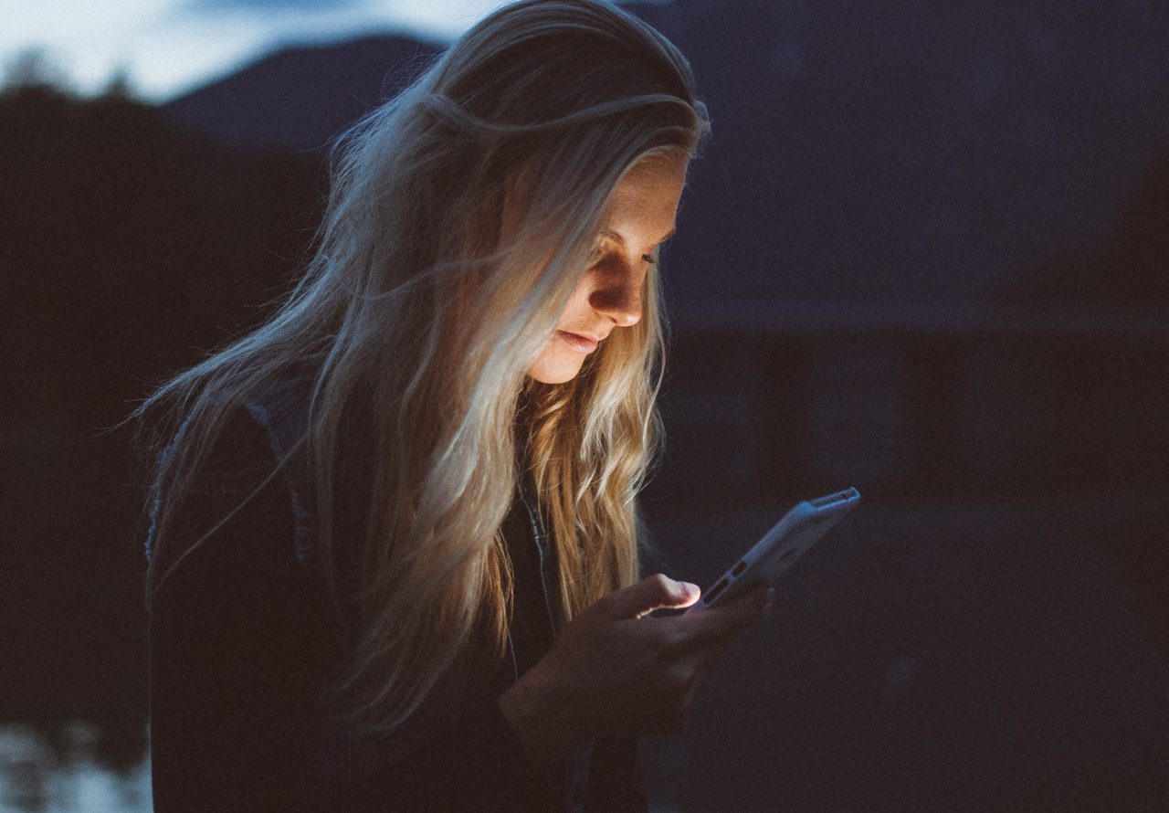 Girl reading texts