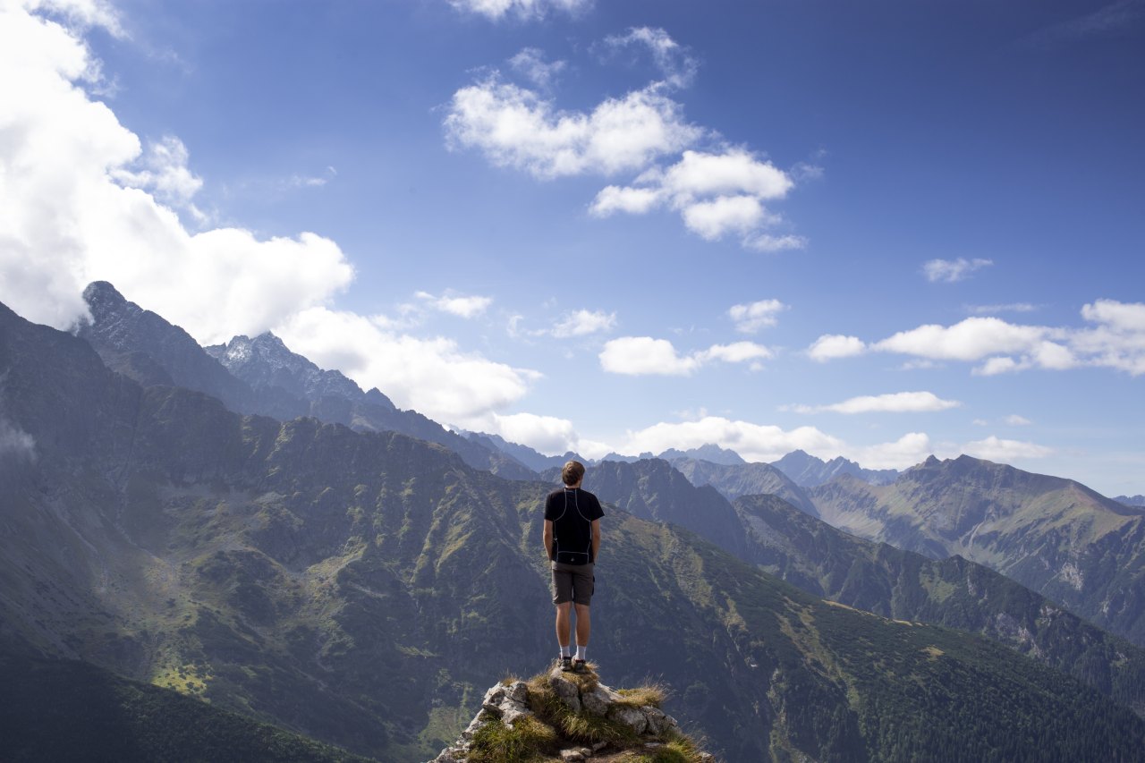 man on a mountain