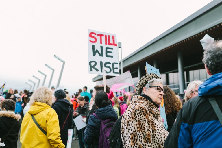 Millennial women at a protest