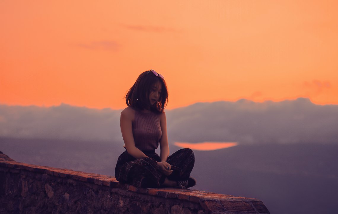 girl at sunset