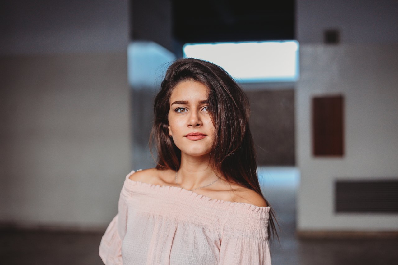 Brunette woman standing