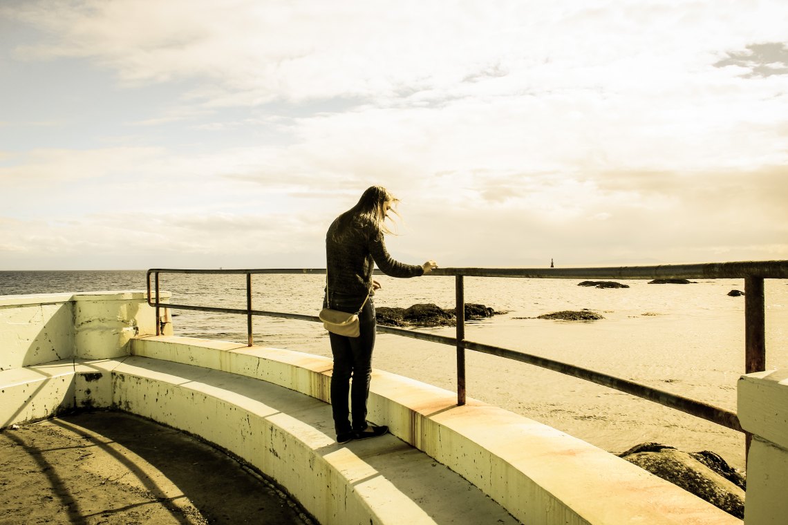 Girl on bridge