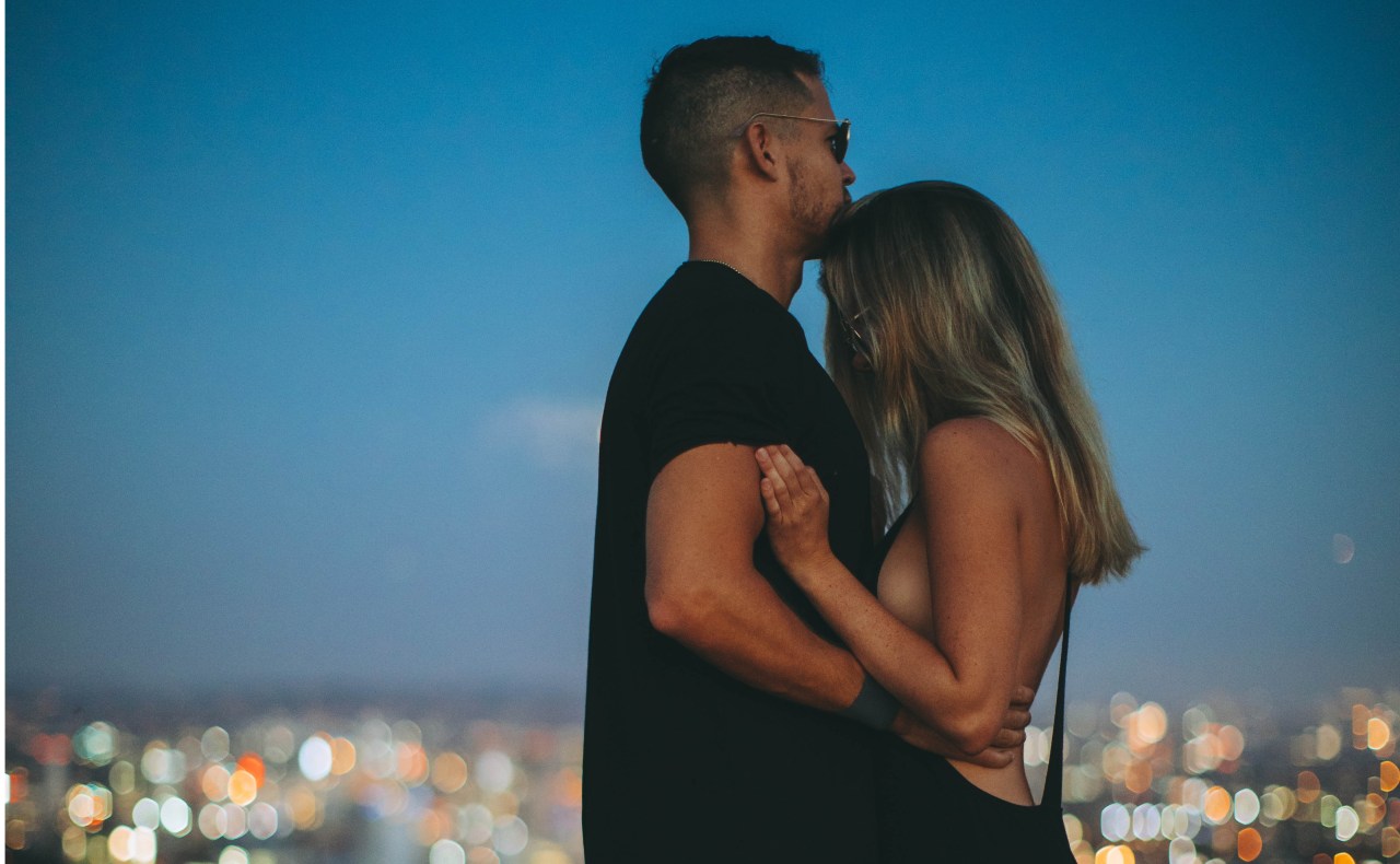 couple hugging, terrified of love, choose love