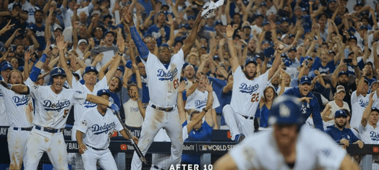 Dodgers celebrating win