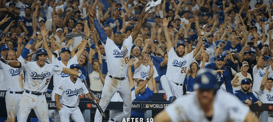 Dodgers celebrating win