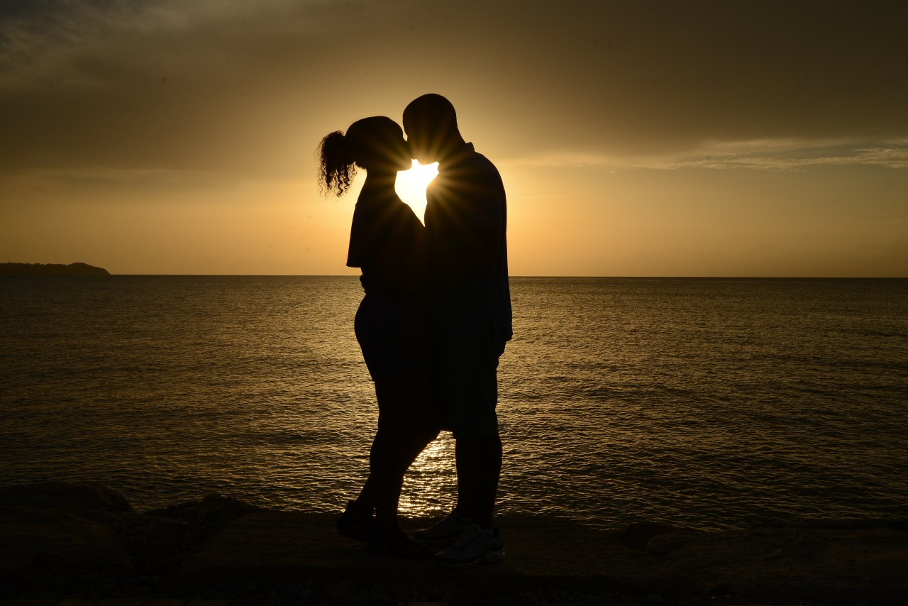 couple hugging, sunset, no man will dim your light