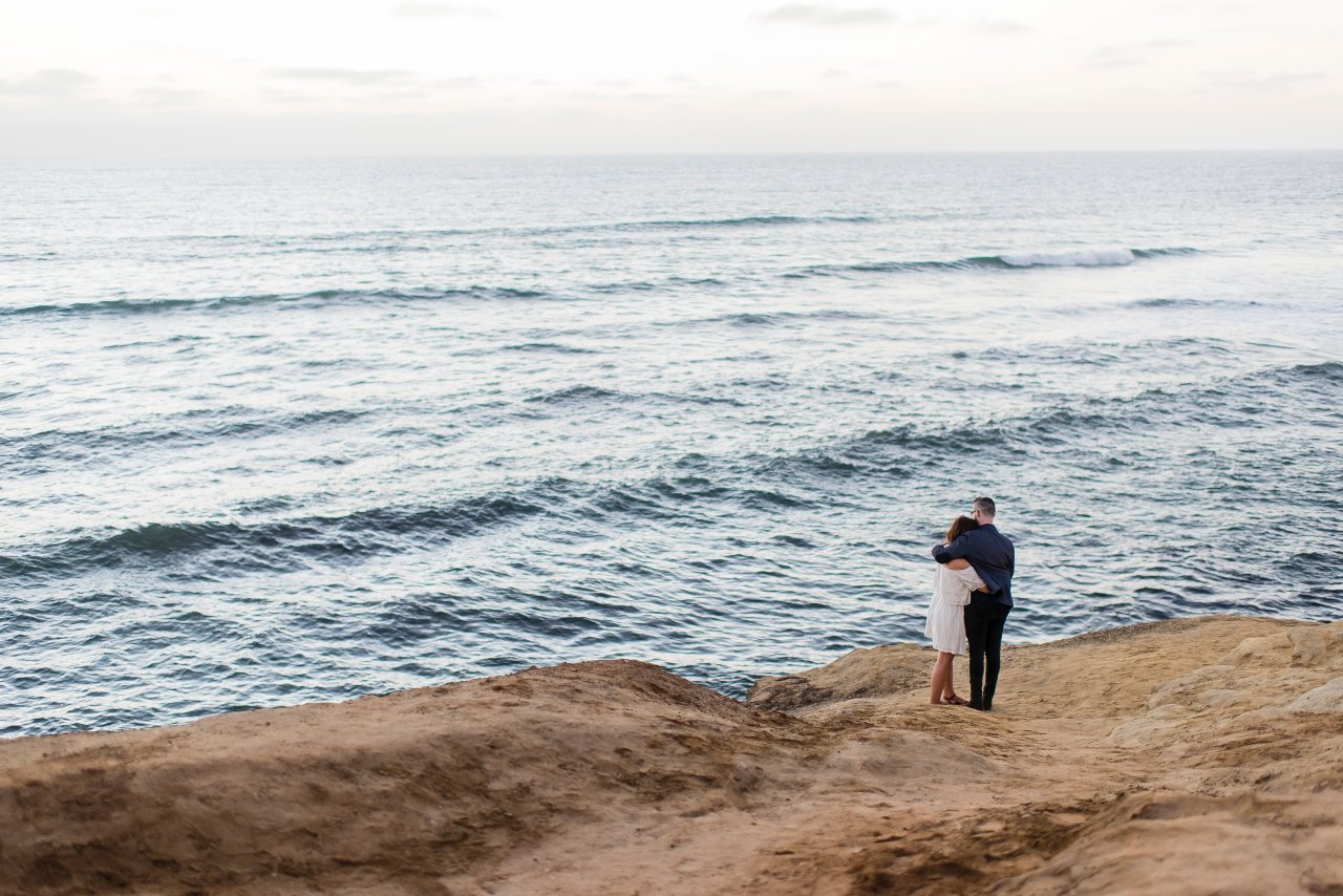 Couple in front of ocean