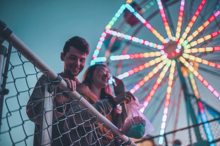 cute couple at carnival