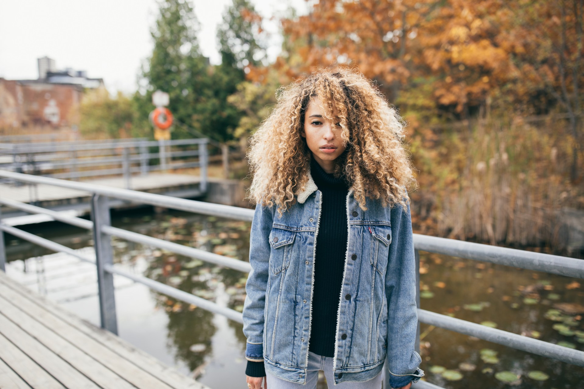 sad girl on bridge