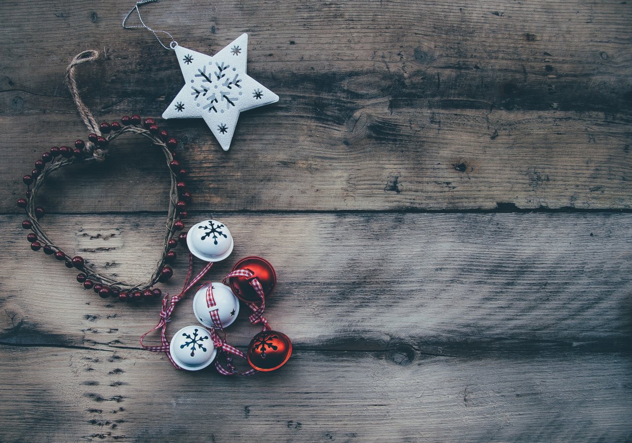 Christmas ornaments in the shape of a heart and a star